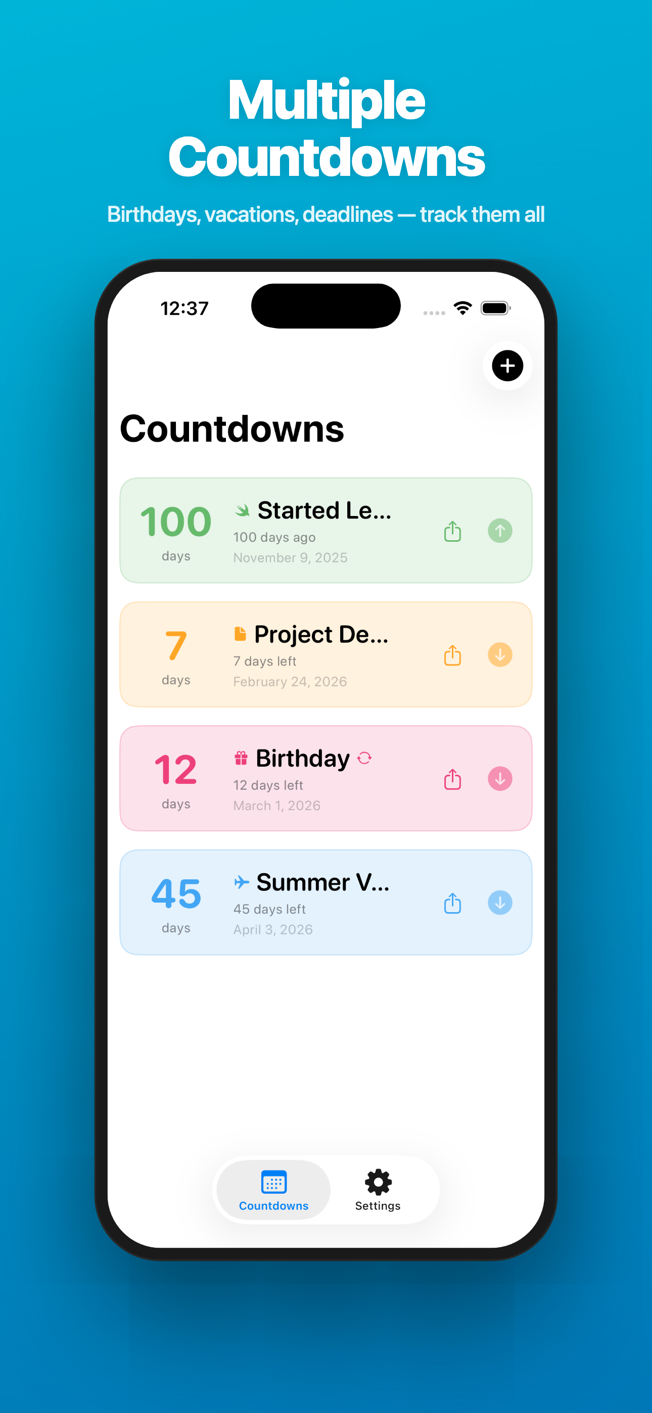 Count Easy — Multiple Countdowns