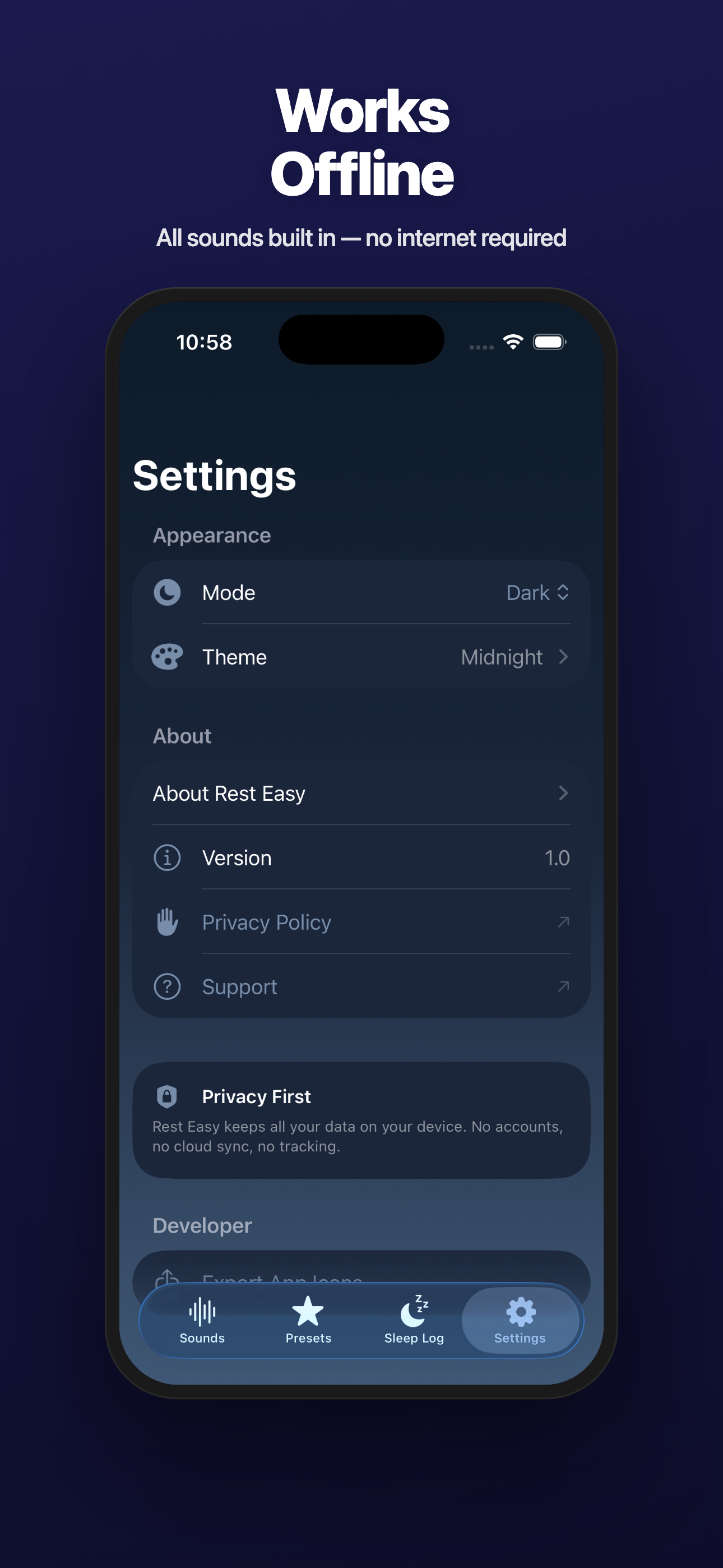 Rest Easy — Beautiful UI