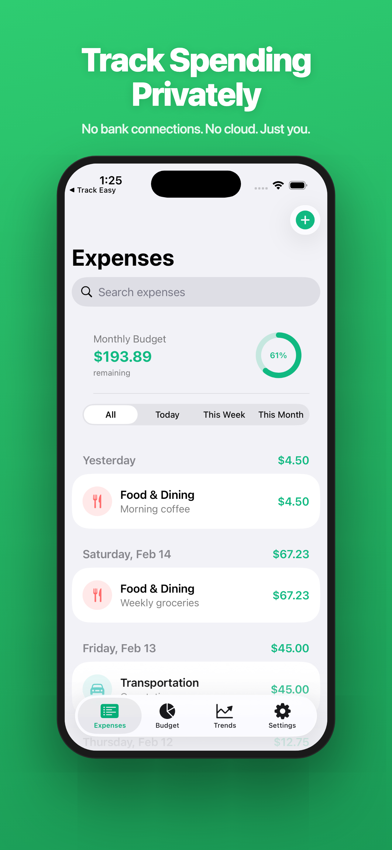 Spend Easy — Track Spending Privately