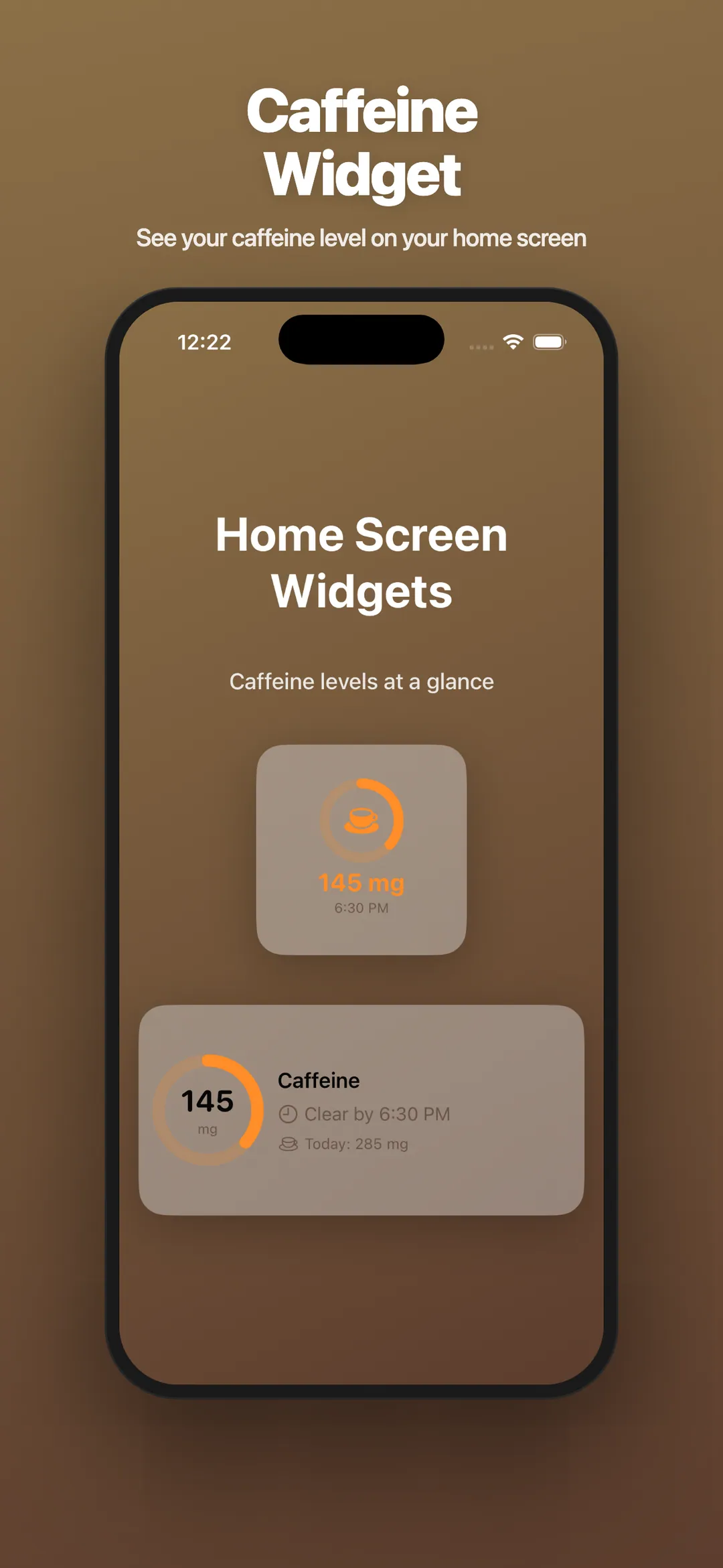 Caffeine Easy — Home Screen Widget