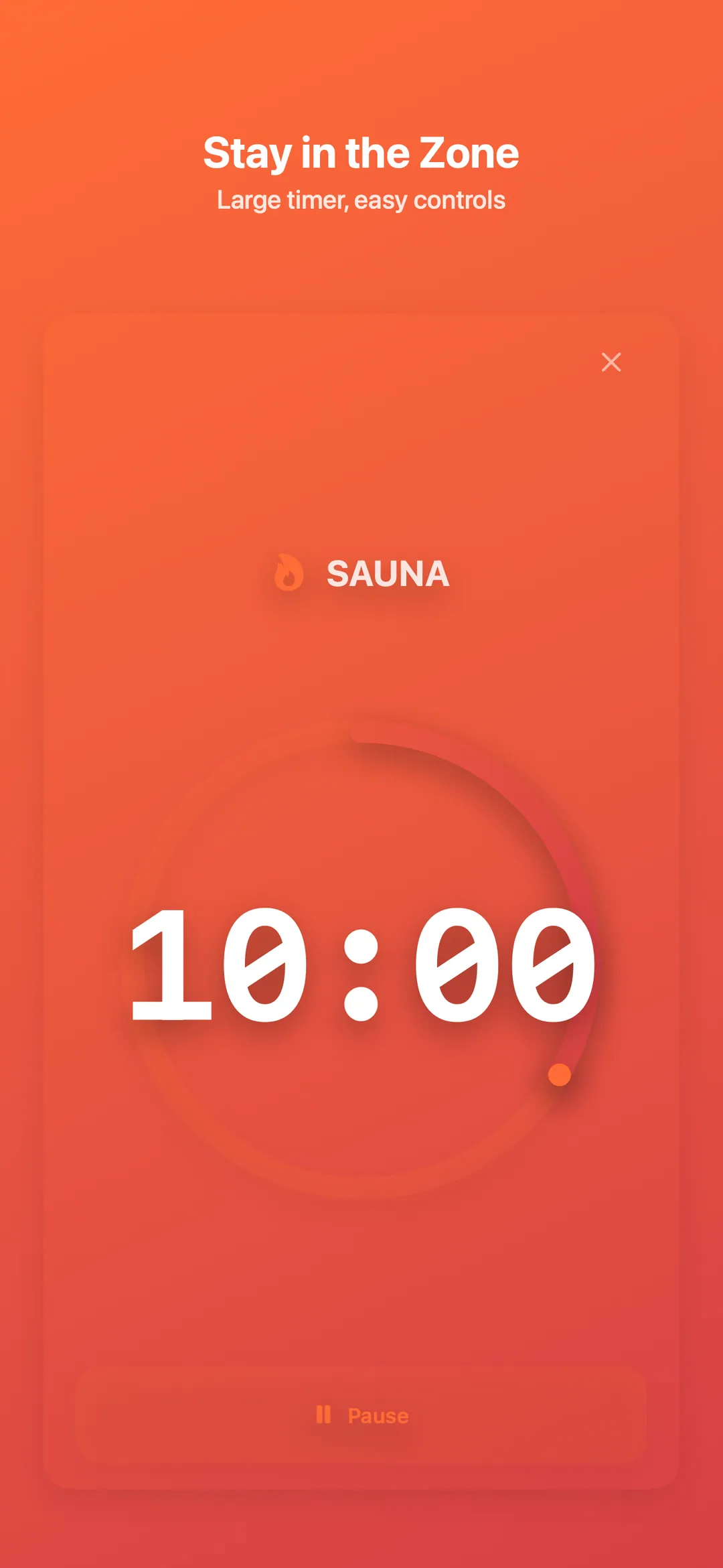 Contrast app sauna timer