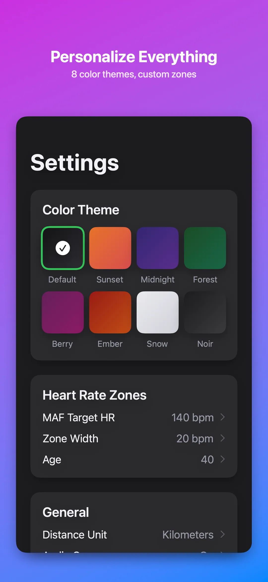 Settings on iPhone