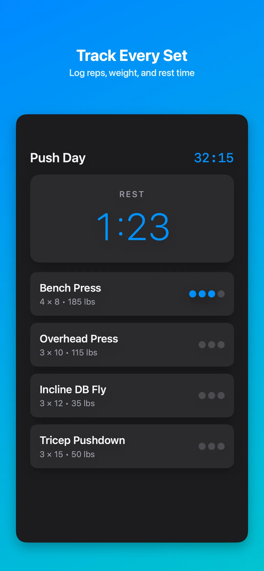 Active workout log