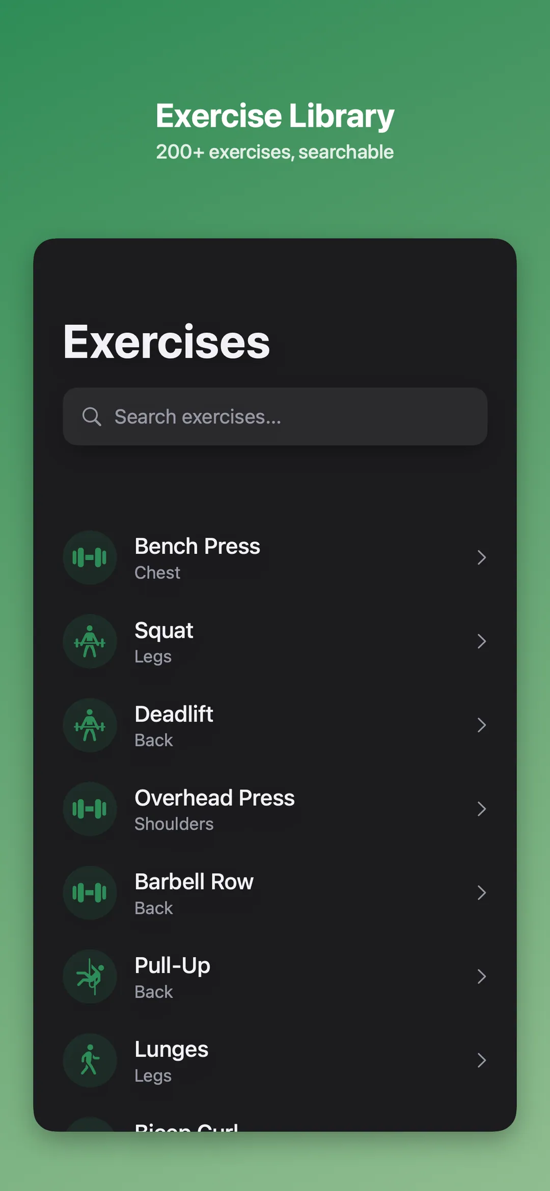 Exercise library