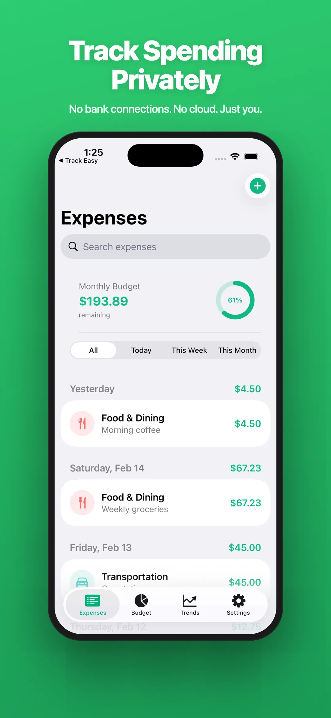 Spend Easy — Track Spending Privately