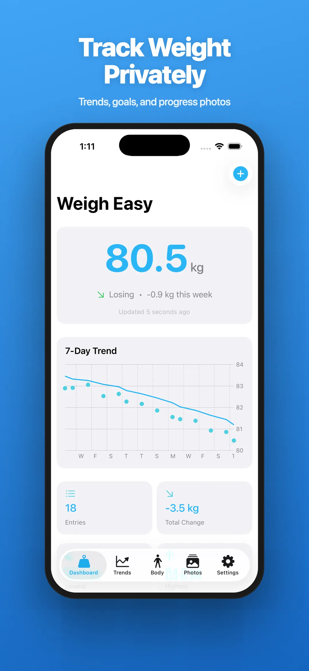 Weigh Easy — Track Weight Privately